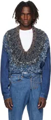 Bless Navy Nº65 Jeanscirclejacket Denim Jacket In Blue