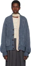 Bless Navy The Cristaseya Edition Nº79 'jeansbackpatent' Cardigan In Blue / Blue
