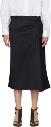 Bless Navy Wrap Midi Skirt