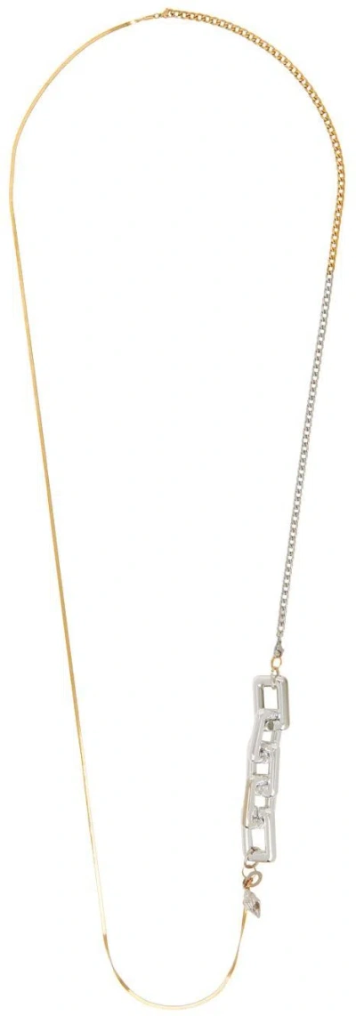 Bless Silver & Gold Materialmix Long Necklace In Freestyle Extralong