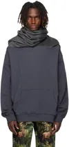 Bless Ssense Exclusive Gray Loopsweater Hoodie In Blue