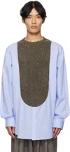 Bless Ssense Exclusive N°80 Frontinsertpullover Shirt In Blue