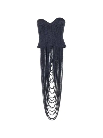Bless Talara Fringe-detail Top In Blue
