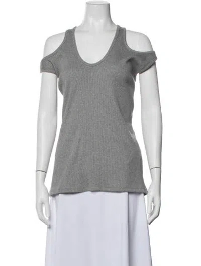 Pre-owned Bless V-neck Short Sleeve Top In Grey