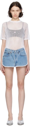 Bless White & Blue T-shorts Minidress In Denimblue/white