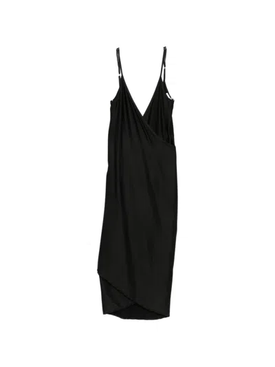 Bless Wrap-style Midi Dress In Black