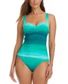 Bleu By Rod Beattie Beat The Heat Ruched Underwire One-piece Swimsuit In Dark Teal