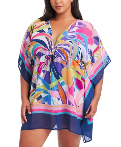Bleu By Rod Beattie Bleu Rod Beattie Plus Size Living Color Caftan Cover-up In Multi