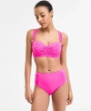 Bleu By Rod Beattie Bleu Rod Beattie Shirred Bikini Top Shirred Side High Waist Bikini Bottoms