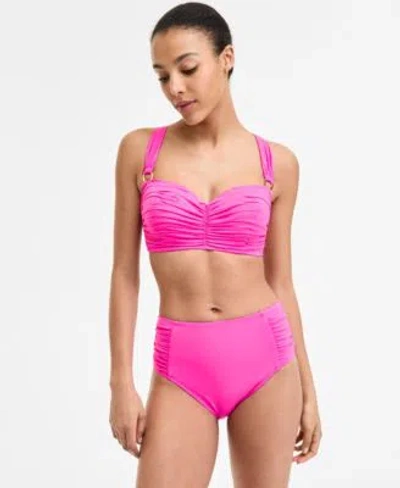 Bleu By Rod Beattie Bleu Rod Beattie Shirred Bikini Top Shirred Side High Waist Bikini Bottoms