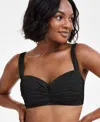 Bleu Rod Beattie Shirred Underwire D-cup Bikini Top In Black