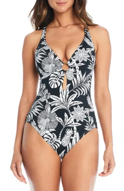 Bleu Rod Beattie Cross Back One-piece Swimsuit In Black