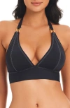 Bleu By Rod Beattie Halter Bikini Top In Black