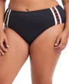 Bleu By Rod Beattie Plus Size High-waist Side-button Swim Bottoms In Coconut