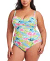 Bleu Rod Beattie Plus Size Lets Get Away Tankini Top Skirted Bottoms In Multi