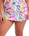Bleu By Rod Beattie Plus Size Living Color Draped-skirt Hipster Swim Bottoms In Multi