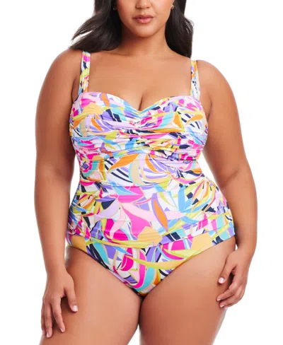 Bleu Rod Beattie Plus Size Living Color Swimsuit In Multi