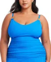 Bleu By Rod Beattie Plus Size Pique Ole Skirted Hipster Bottom In Azur Park
