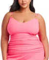 Bleu Rod Beattie Plus Size Pique Ole Tankini Top Skirted Bottoms In Bardot Blush