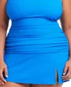 Bleu By Rod Beattie Plus Size Pique Ole Skirted Hipster Bottom In Azur Park