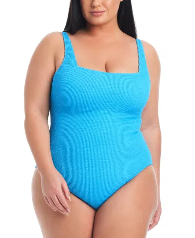 Bleu By Rod Beattie Plus Size Square-neck One-piece Swimsuit In Coldwater
