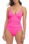 Bleu Rod Beattie Bleu By Rod Beattie Ruched One-piece Swimsuit In Pink
