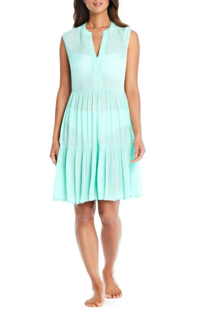 Bleu By Rod Beattie Sleeveless Cover-up A-line Dress In Glass Beach