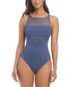 Bleu By Rod Beattie Women's Belt-detail One-piece Swimsuit In Paloma
