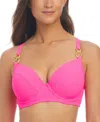 Bleu Rod Beattie Women's Chain-strap Underwire Bikini Top In Rosa