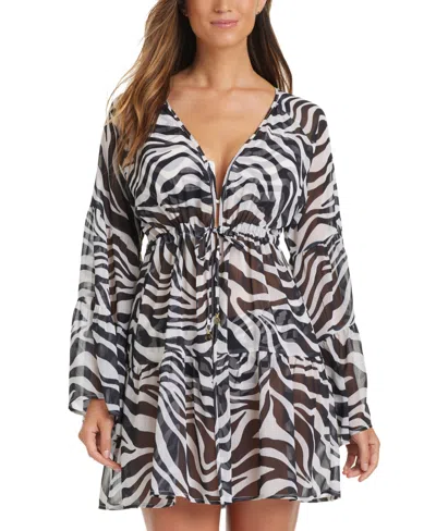 Bleu By Rod Beattie Women's Chiffon Dress Cover-up In Multi