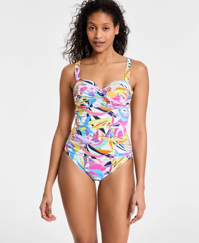 Bleu By Rod Beattie Women's Living Color Ruched One-piece Swimsuit In Multi