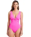 Bleu Rod Beattie Women's Plunging V-neck One-piece Swimsuit