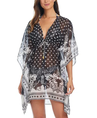 Bleu By Rod Beattie Women's Sheer Caftan Cover-up In Black