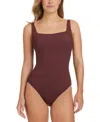 Bleu Rod Beattie Women's Square-neck One-piece Swimsuit In Burgandy