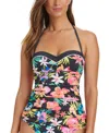Bleu By Rod Beattie Womens Sweet Escape Bandini Top Sarong Hipster Bikini Bottoms In Multi