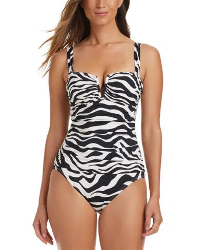 Bleu By Rod Beattie Women's V-wire One-piece Swimsuit In Multi