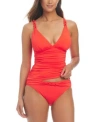 Bleu Rod Beattie Womens Braided Strap Tankini Top Braided Belt Hipster Bikini Bottoms In Mirasol