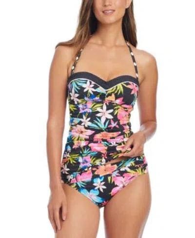 BLEU BY ROD BEATTIE WOMENS SWEET ESCAPE BANDINI TOP SARONG HIPSTER BIKINI BOTTOMS