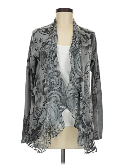 Pre-owned Bleu Cardigan Sweater In Gray