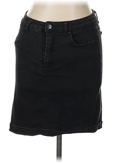 Pre-owned Bleu Denim Skirt In Black