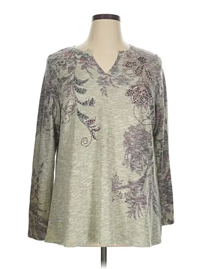 Pre-owned Bleu Long Sleeve Blouse In Gray