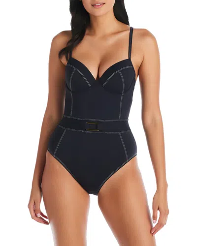 Bleu Rod Beattie A Fine Line Underwire One-piece In Black