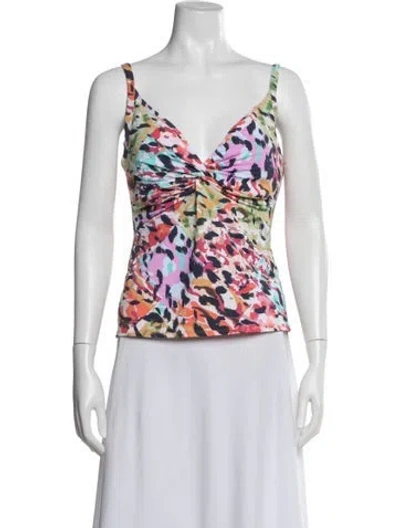 Pre-owned Bleu Rod Beattie Animal Print Top W/ Tags In White