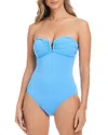Bleu Rod Beattie Bandeau Macrame One Piece Swimsuit In Lavoir Bleu