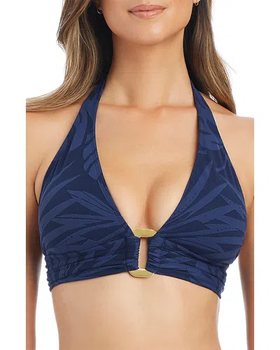 Bleu Rod Beattie Banded Halter Top In Blue