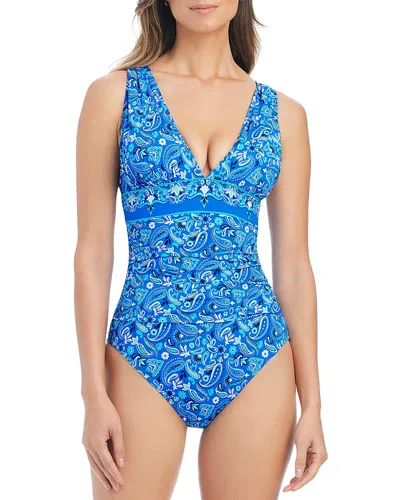 Bleu Rod Beattie Banded One Piece Swimsuit In Blue