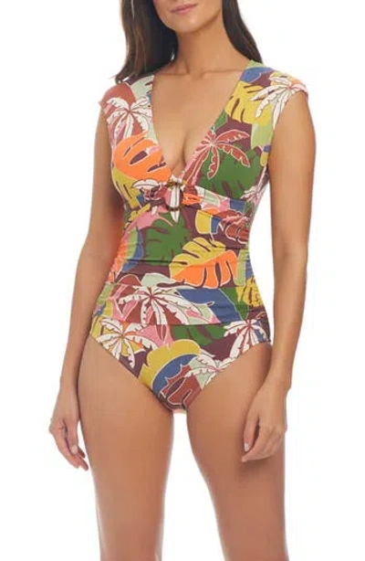 Bleu Rod Beattie Bleu By Rod Beattie Cap Sleeve One-piece Swimsuit In Multi