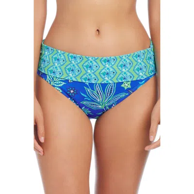 Bleu Rod Beattie Bleu By Rod Beattie Desert Bloom Foldover Bikini Bottoms In Blue