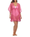 Bleu Rod Beattie Bleu By Rod Beattie Pom Pom Trim Cover Up Caftan In Dahlia