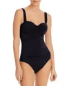 Bleu Rod Beattie Rod Beattie Kore Shirred Underwire One-piece Swimsuit In Black